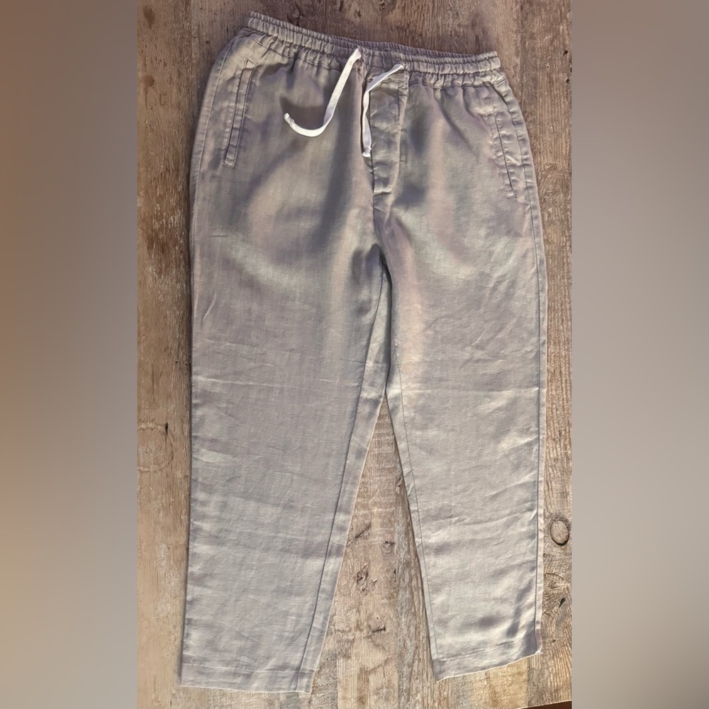 Altea Milano Men's Linen Drawstring Pants Size Large